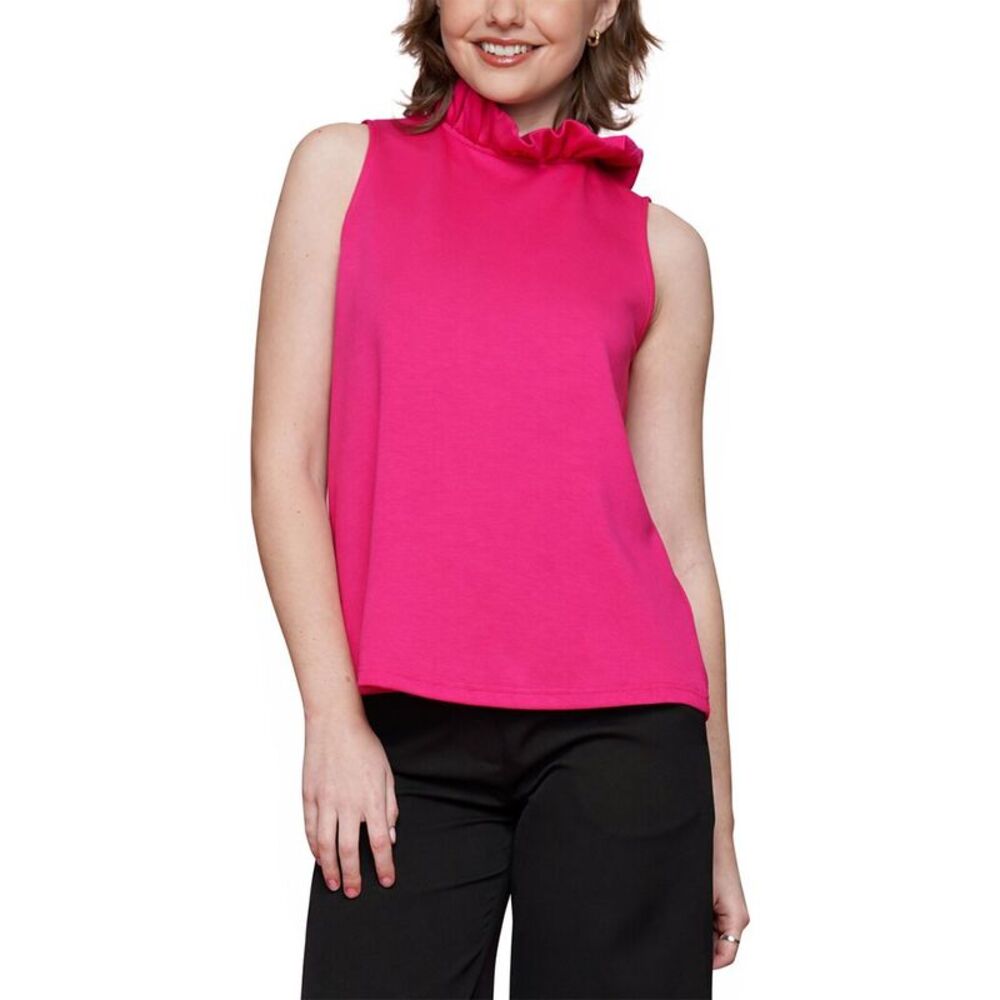Why Dress Womens  Ruffle Neck Bow Back Top, Pink
